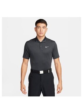 NWT Nike Black and Gray Striped Golf Polo Short (XL)